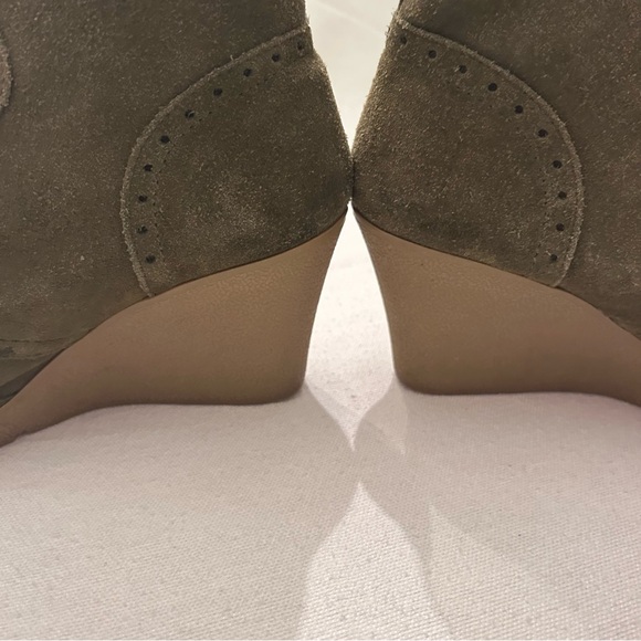 Mia Leather Wedge Ankle Booties Raphaella Women's Size 8.5 Lace Up Brown GG379 - Picture 5 of 8